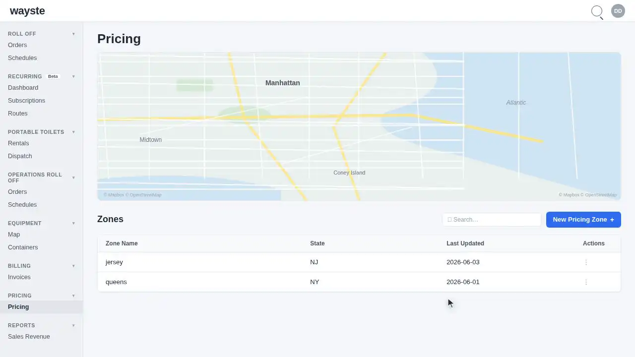 Pricing zones